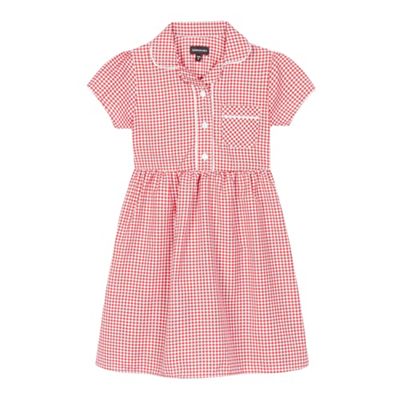 Red gingham print dress